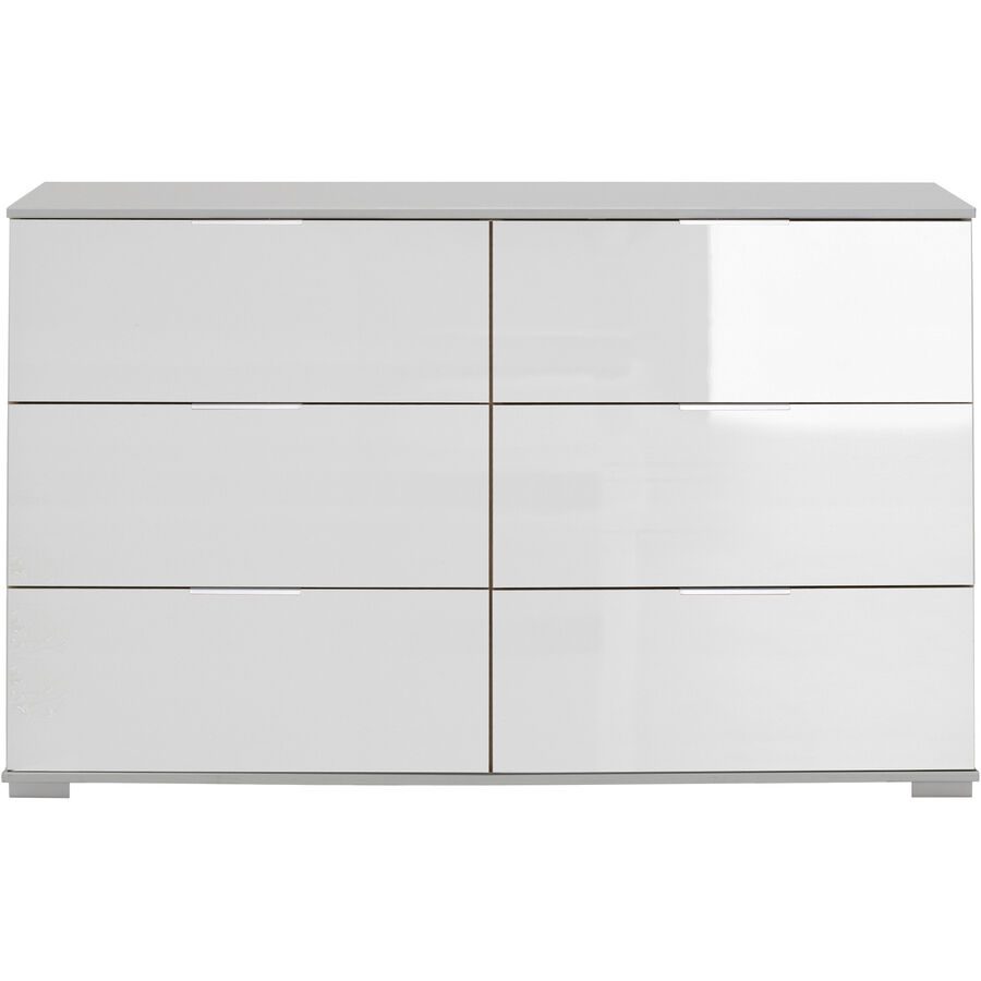 Kommode Peyton C Weiss Holzwerkstoff/Glas 130 cm 41 cm - Kommode