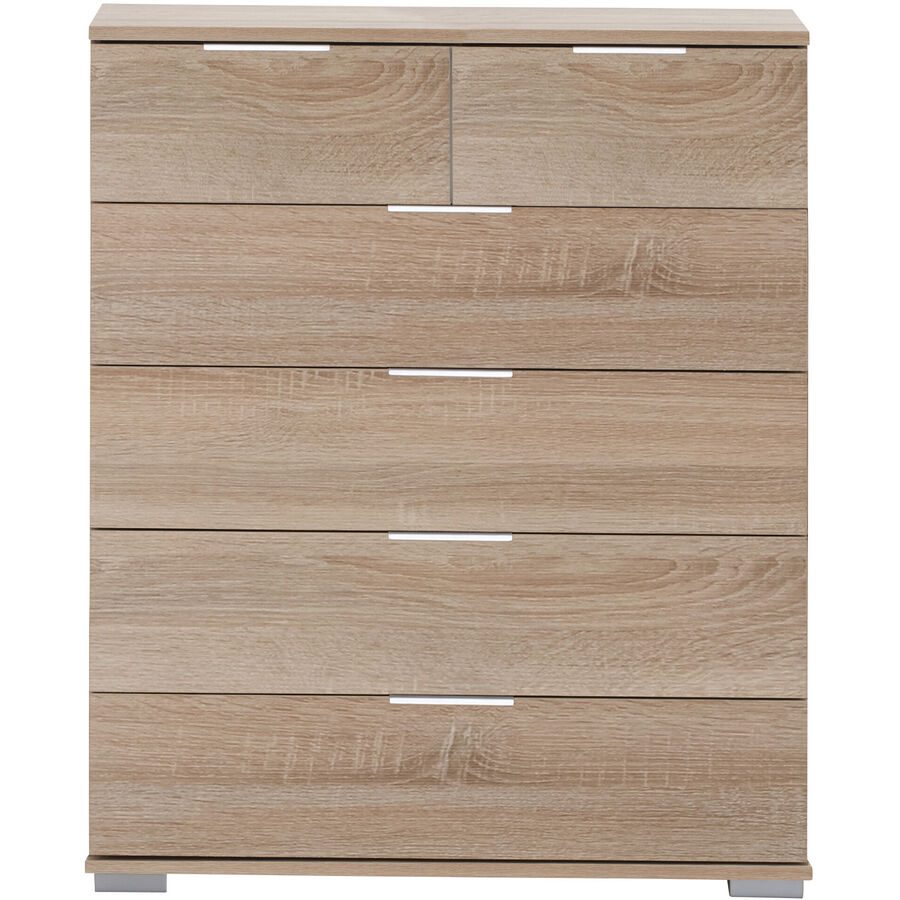 Kommode Peyton A Braun Holzwerkstoff 82 cm 42 cm - Farbe: Eiche sägerau - Kommode