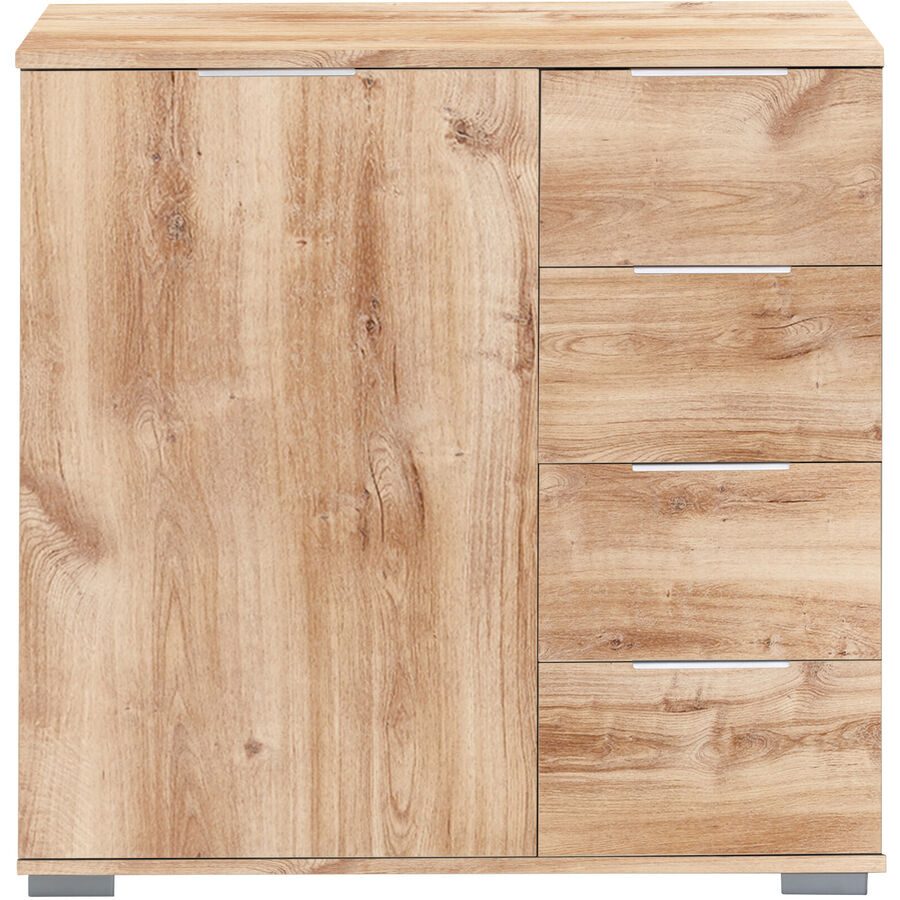 Kommode Peyton A Braun Holzwerkstoff 81 cm 41 cm - Farbe: Plankeneiche - Kommode