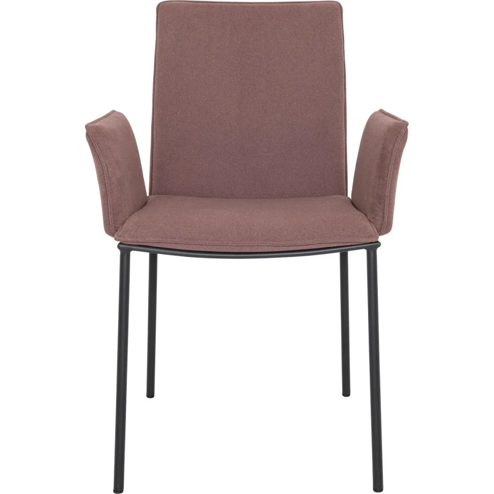 Armlehnstuhl Hailey Rosa/Schwarz Stoff/Metall 57 cm - Farbe: Rosa, Schwarz - Material: Stoff, Metall - Armlehnstuhl