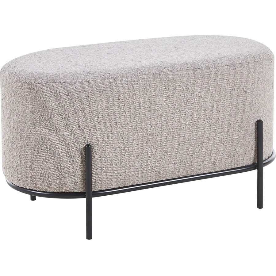 Hocker Sarina Braun/Grau/Schwarz Stoff/Metall 80 cm 42 cm - Farbe: Taupe, Schwarz - Material: Stoff, Metall - Hocker