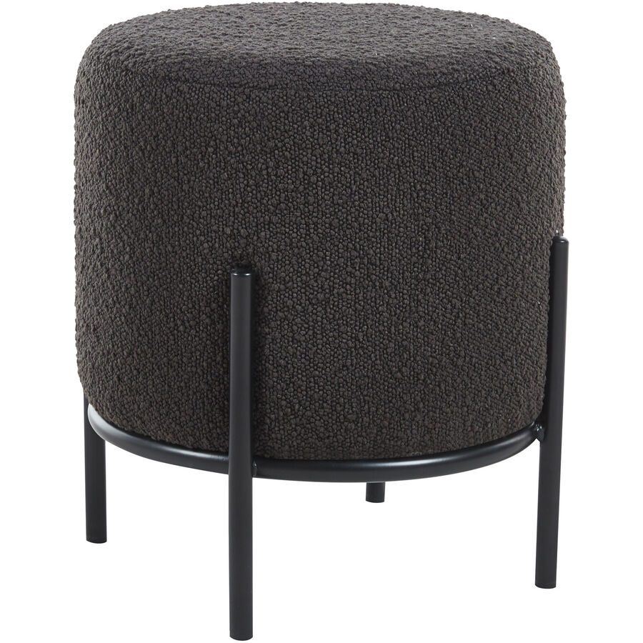 Hocker Sarina Grau/Schwarz Stoff/Metall 35 cm 38 cm - Farbe: Anthrazit, Schwarz - Material: Stoff, Metall - Hocker