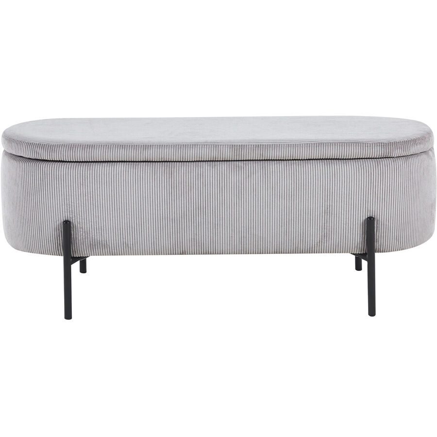 Bank Lily Grau Stoff/Polyester/Metall 110 cm 44 cm - Farbe: hellgrau - Bank