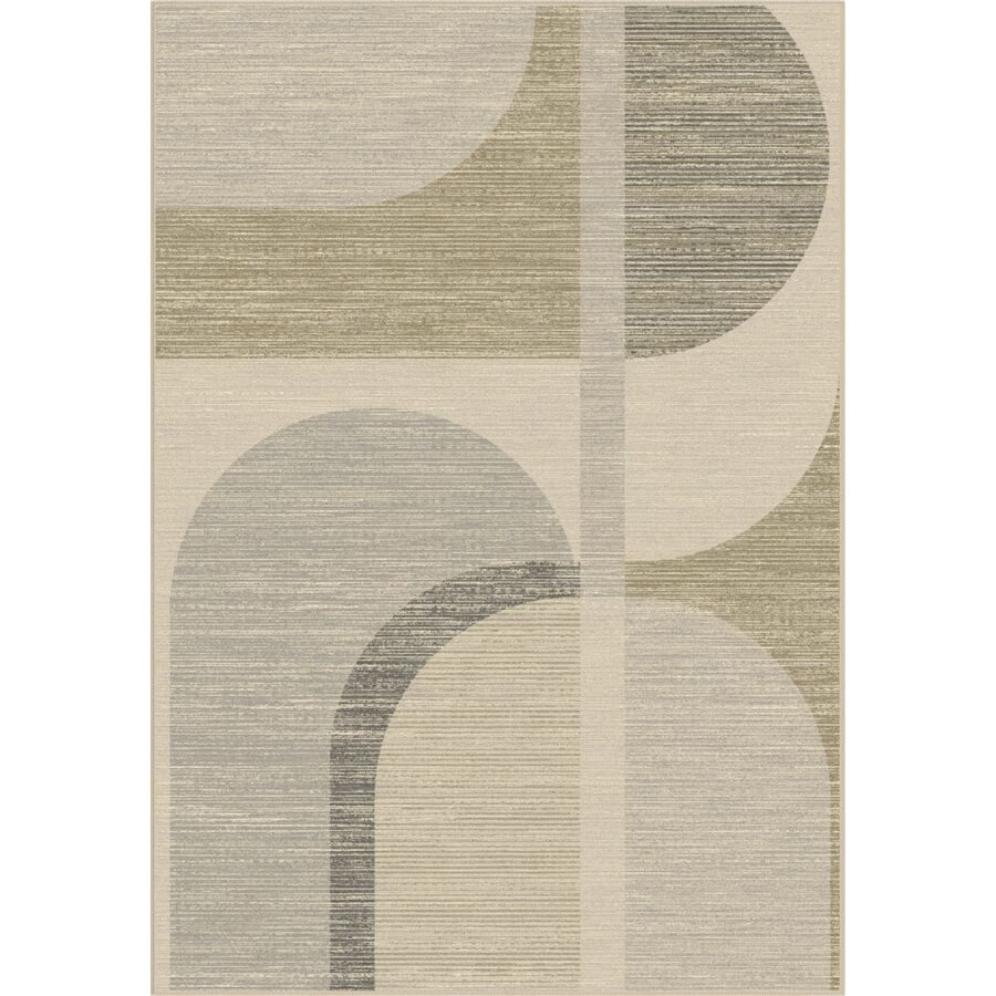 Teppich Lustrous Mehrfarbig Viskose/Polyester 170 cm 120 cm - Farbe: Beige, Grau, Grün - Material: Viskose, Polyester - Teppich