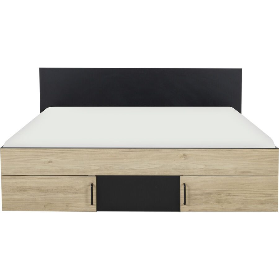 Bett Swindal Braun Holz 160 x 200 cm - Farbe: kastanie - Bett
