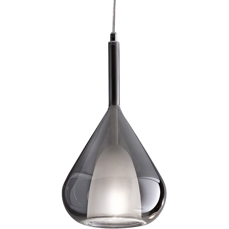 Giberti Luce Pendellampe Lorena XL Grau Glas 20 cm 35 cm - Pendellampe