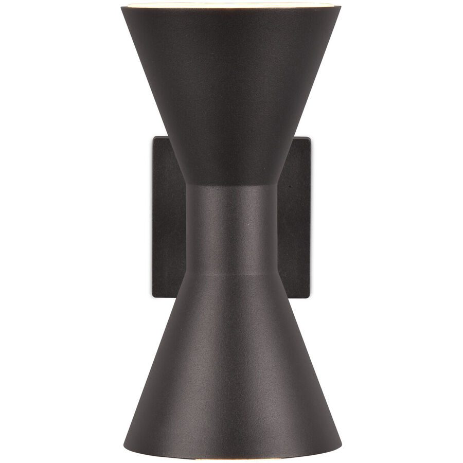 Wandlampe Ardas Schwarz Aluminium 10 cm 20 cm - Farbe: schwarz matt - Wandlampe