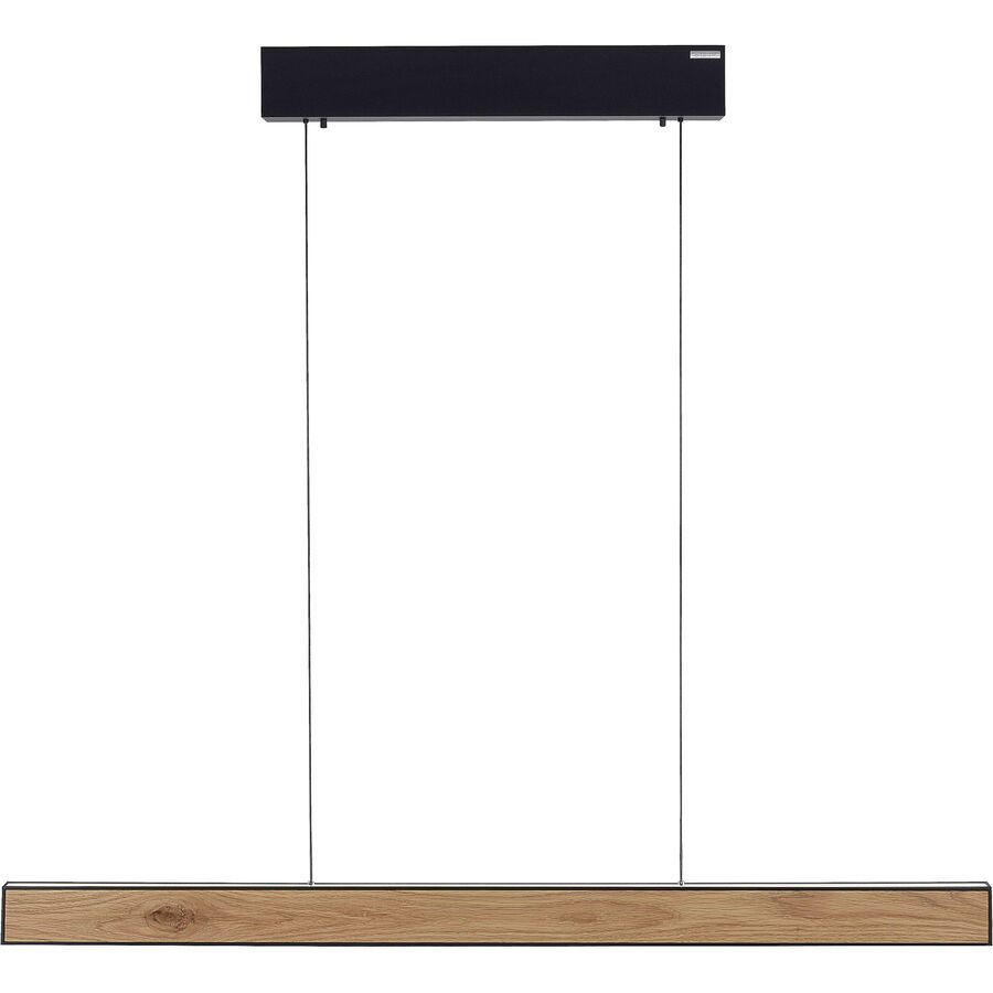 Pendellampe Pure Schwarz Aluminium/Holz 8.2 cm 240 cm - Farbe: natur/schwarz - LED - Lichtfarbe: Extra warmweiss - Tageslichtweiss - Pendellampe- LED