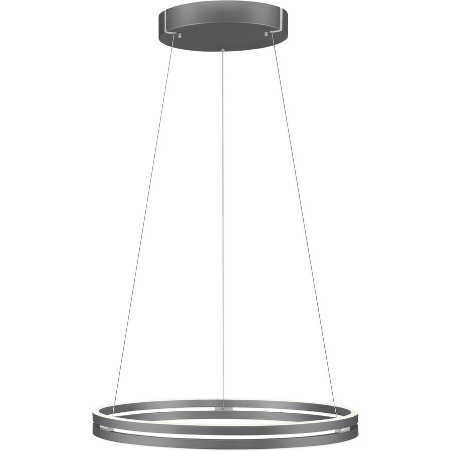Pendellampe Pure Grau Aluminium/Eisen 70.1 cm 350 cm - LED - Lichtfarbe: Extra warmweiss - Tageslichtweiss - Pendellampe- LED Energiesparlampe