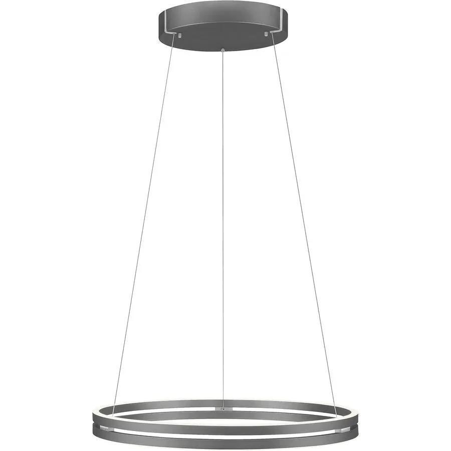 Pendellampe Pure Grau Aluminium/Eisen 70.1 cm 350 cm - LED - Lichtfarbe: Extra warmweiss - Tageslichtweiss - Pendellampe- LED Energiesparlampe
