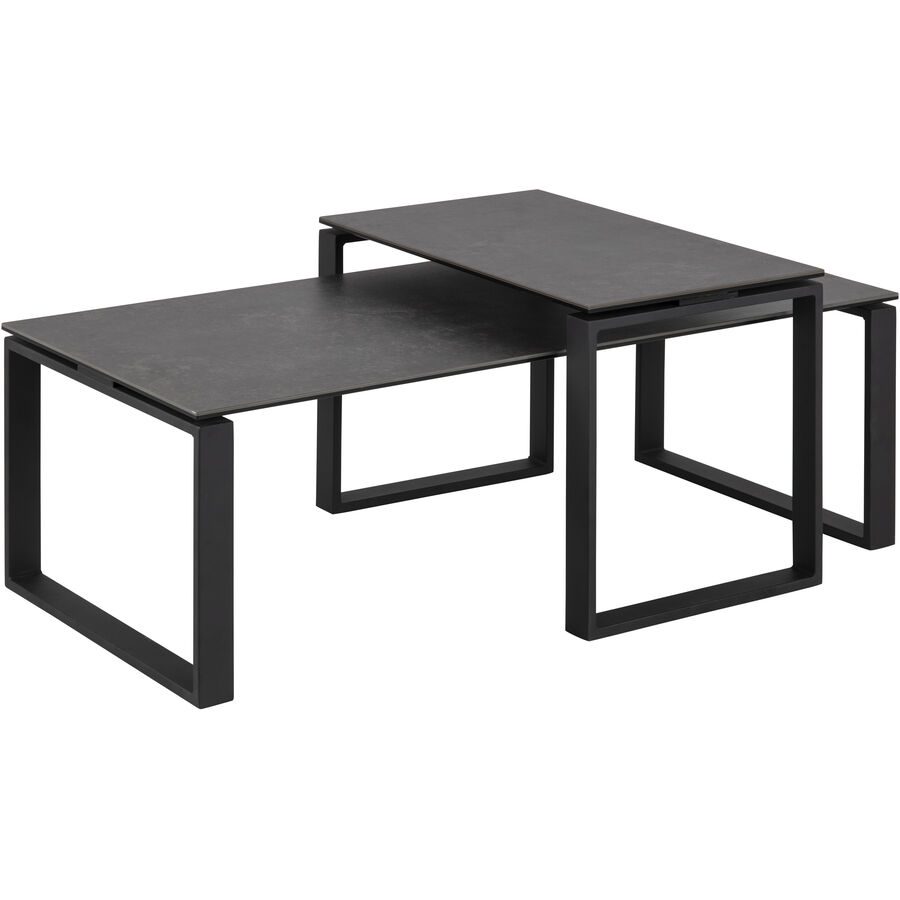 Salontisch Katrine Schwarz Keramik/Metall/Glas 115 cm - Material: Keramik, Metall, Glas - Salontisch