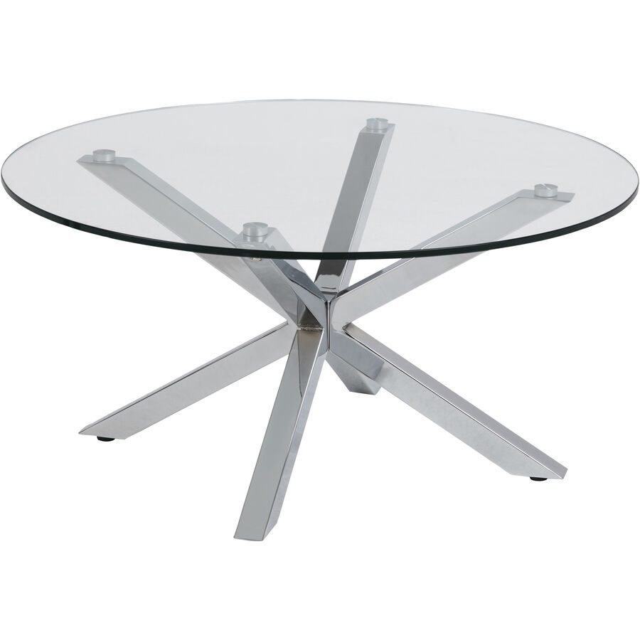 Salontisch Amiri Transparent Glas/Metall 82 cm - Farbe: klar - Material: Glas, Metall - Salontisch
