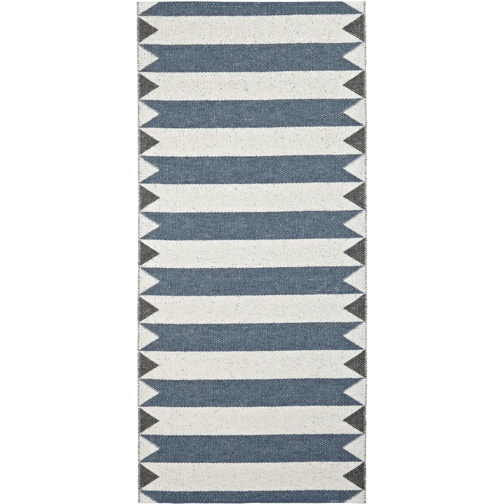HORREDSMATTAN Outdoor-Teppich Peak blau Streifen PVC 150 x 150 cm - Outdoor-Teppich