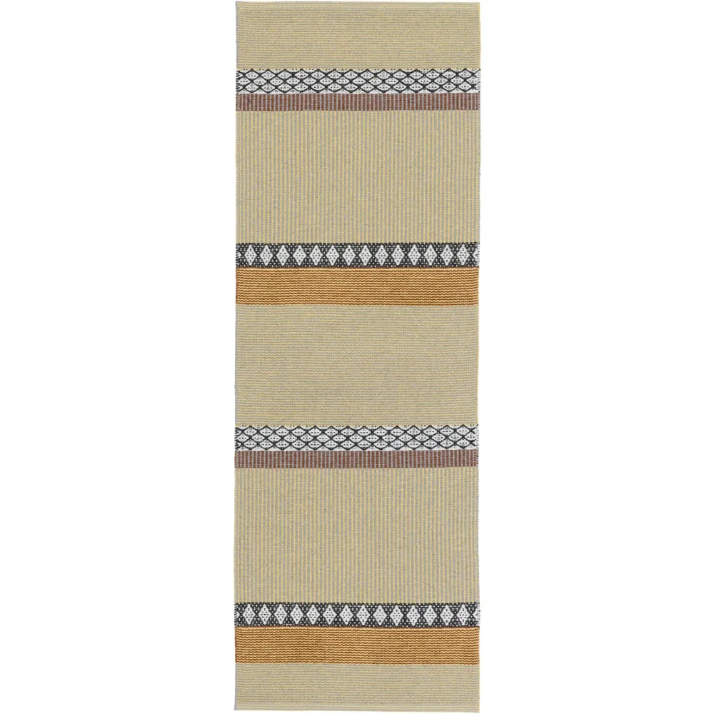 HORREDSMATTAN Outdoor-Teppich Savanne gelb Streifen PVC 200 x 200 cm - Outdoor-Teppich