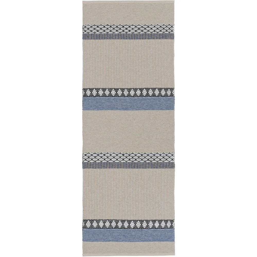 HORREDSMATTAN Outdoor-Teppich Savanne blau Streifen PVC 70 x 450 cm - Outdoor-Teppich