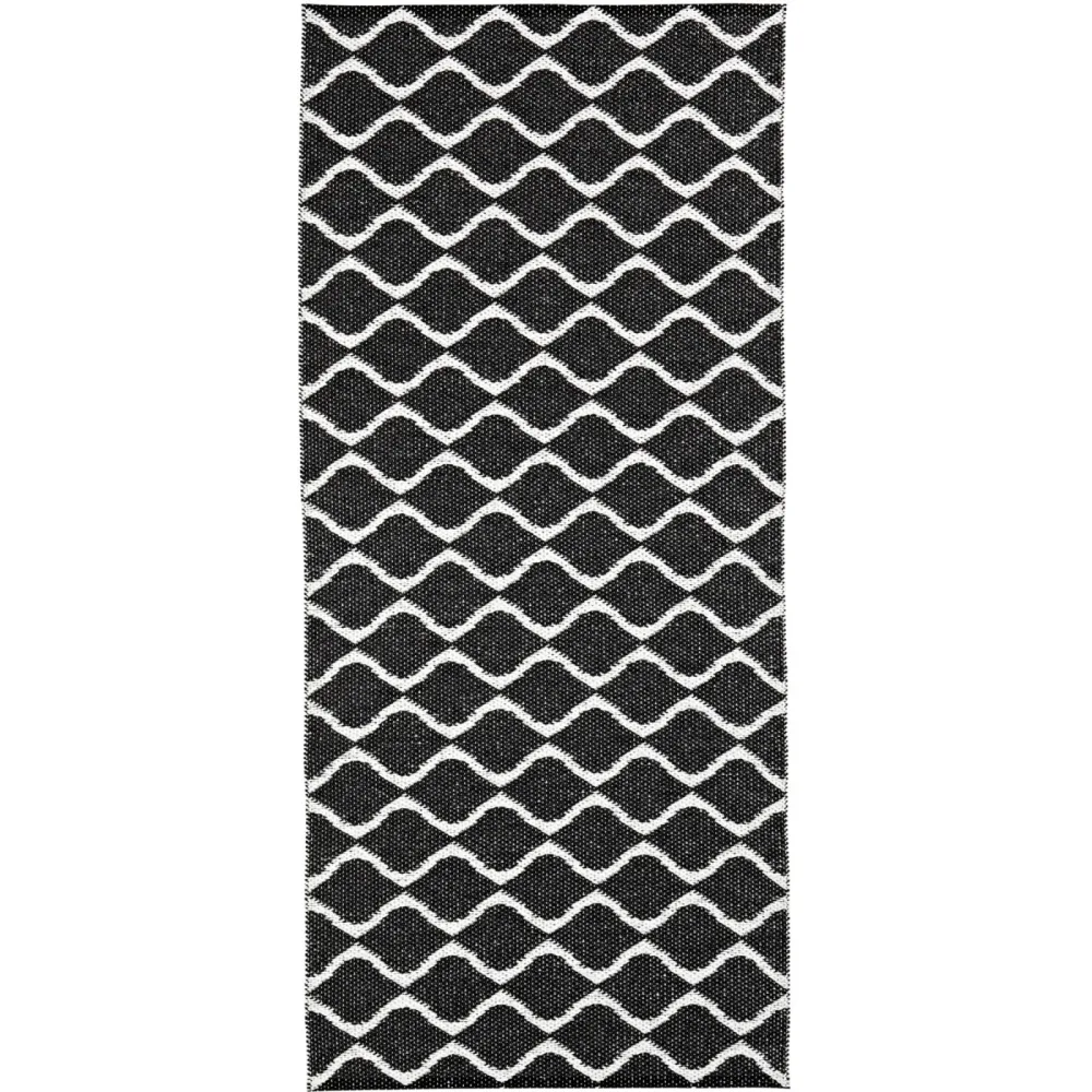 HORREDSMATTAN Outdoor-Teppich Wave schwarz PVC 70 x 400 cm - Outdoor-Teppich