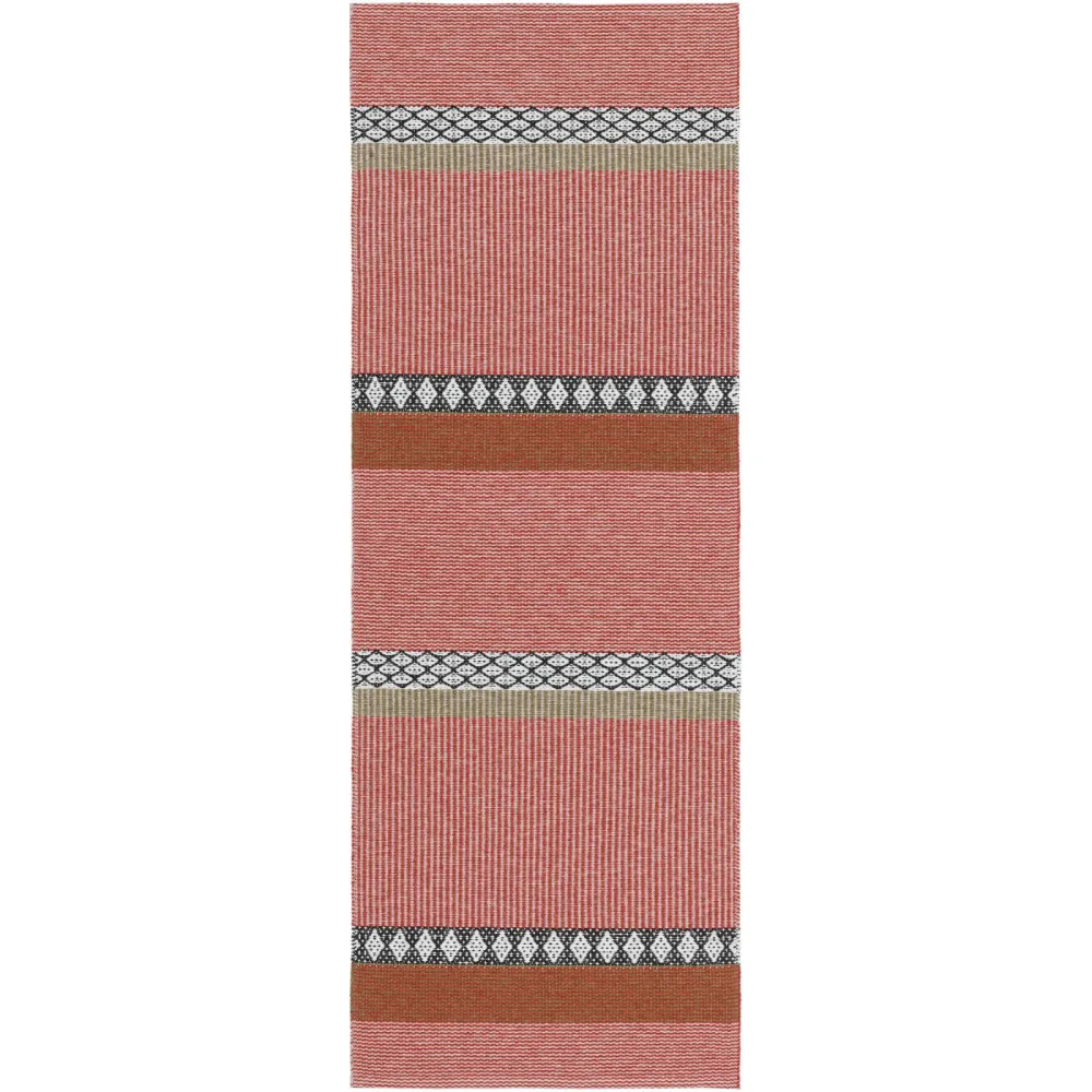 HORREDSMATTAN Outdoor-Teppich Savanne rot Streifen PVC 70 x 400 cm - Outdoor-Teppich