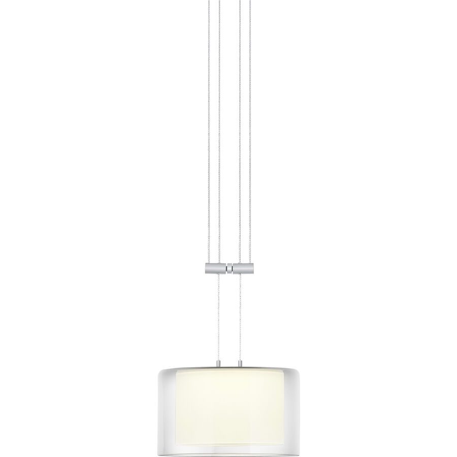 Designer-Pendellampe Bankamp Strada 2.0 Grand Clear aluminium matt 1 D 20 cm - LED - Lichtfarbe: Extra warmweiss - Material: Aluminium/Stahl -