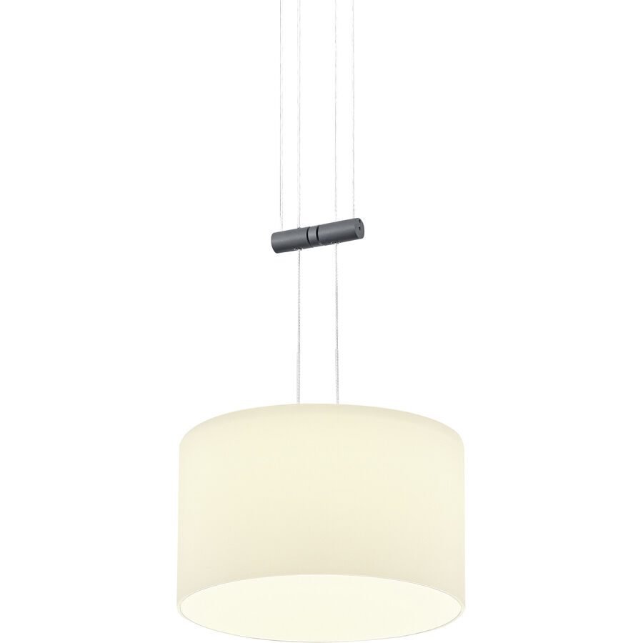 Designer-Pendellampe Bankamp Strada 2.0 Grand Opal 1 dimmbar D 20 cm - Farbe: schwarz/weiss - LED - Lichtfarbe: Extra warmweiss - Material: