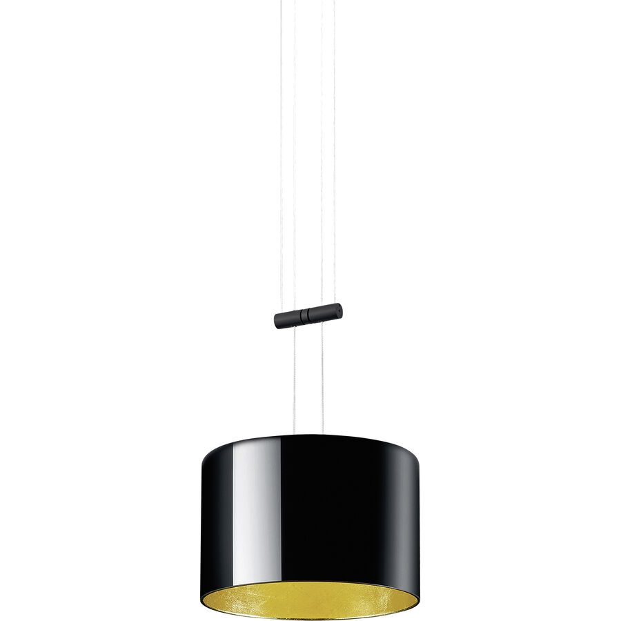Designer-Pendellampe Bankamp Strada 2.0 Grand Luce Elevata 1 dimmbar D 20 cm - Farbe: Schwarz/Gold - LED - Lichtfarbe: Extra warmweiss - Material: