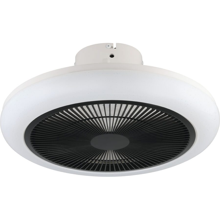 Eglo Deckenventilator mit Licht Kostrena Schwarz/Weiss Kunststoff 45.5 cm - Farbe: weiss/schwarz - LED - Deckenventilator mit Licht- LED