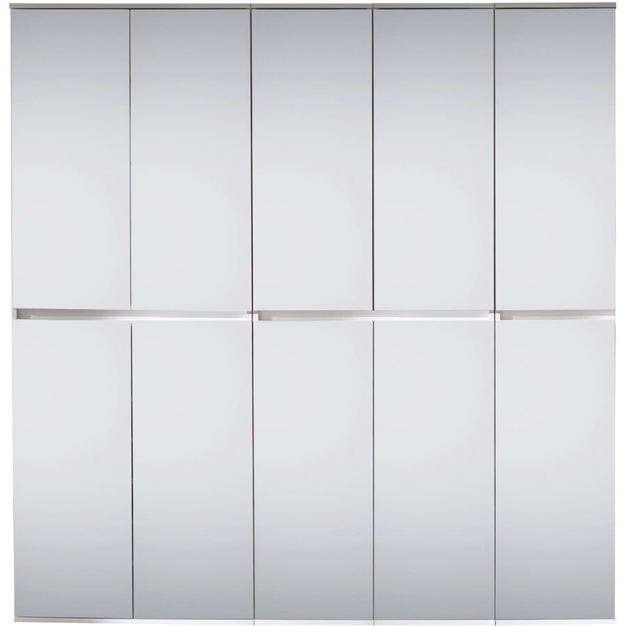 Garderobenschrank Mirror Weiss Holz 185 cm 191 cm - Material: Holzwerkstoff - Garderobenschrank