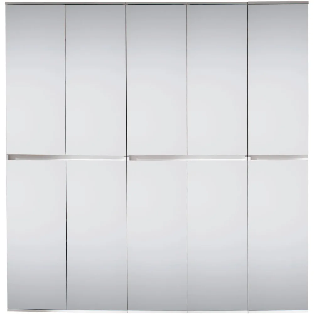 Garderobenschrank Mirror Weiss Holz 185 cm 191 cm - Material: Holzwerkstoff - Garderobenschrank