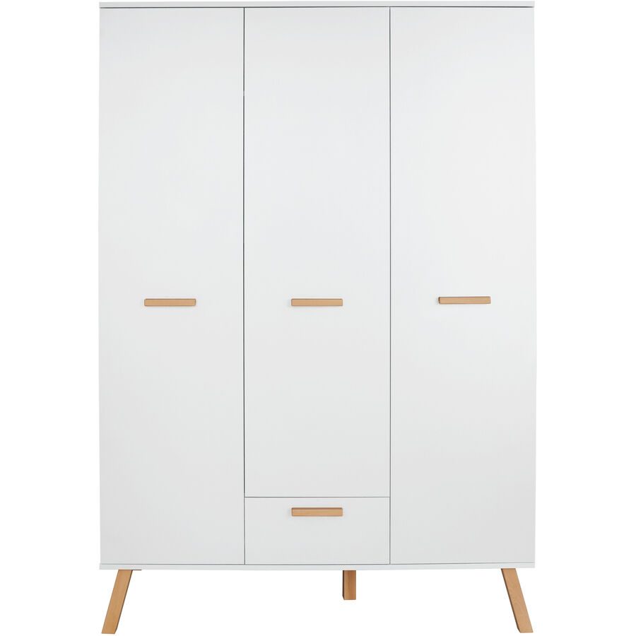 Kleiderschrank Matis Weiss Holz 130 cm 60 cm 190 cm - Material: Holzwerkstoff - Kleiderschrank