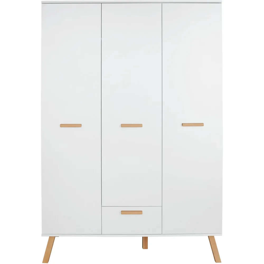 Kleiderschrank Matis Weiss Holz 130 cm 60 cm 190 cm - Material: Holzwerkstoff - Kleiderschrank