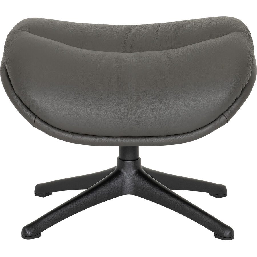 Hocker Samir Grau/Schwarz Leder/Metall 44 cm 39 cm - Farbe: Grau, Schwarz - Material: Leder, Metall - Hocker