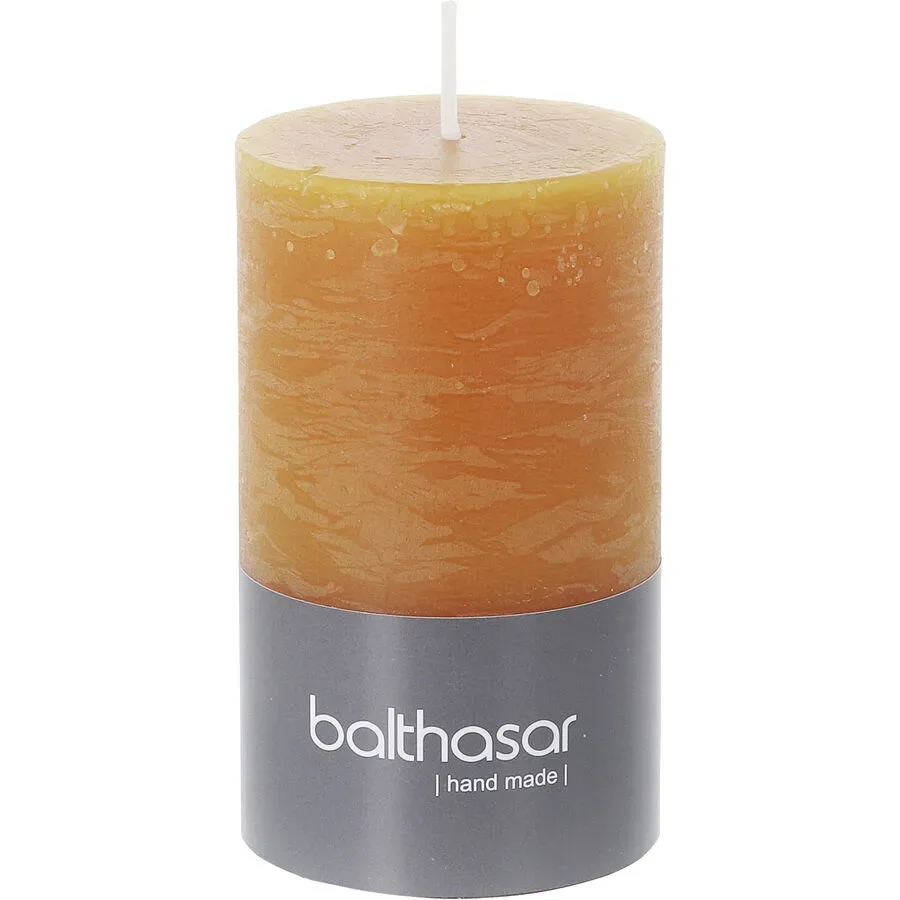 Balthasar Kerze Rustico kürbisorange H10 cm D6 cm, Brenndauer 10h - Material: Wachs - Kerze