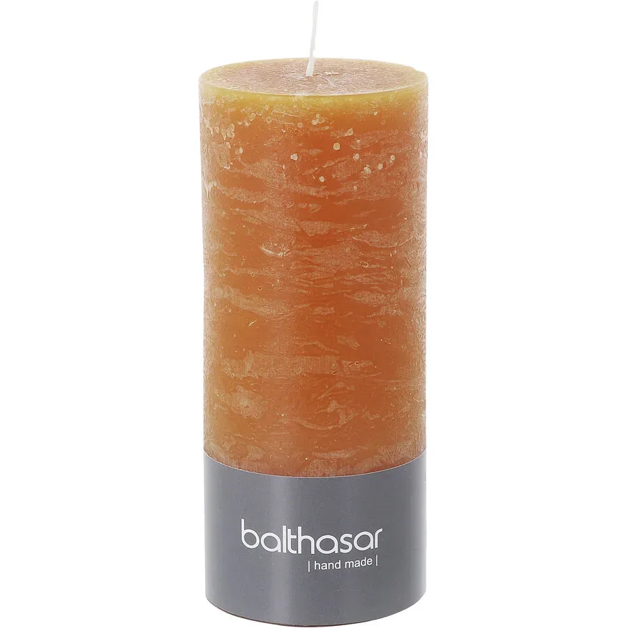 Balthasar Kerze Rustico kürbisorange H14 cm D6 cm, Brenndauer 50h - Farbe: taupe - Material: Wachs - Kerze