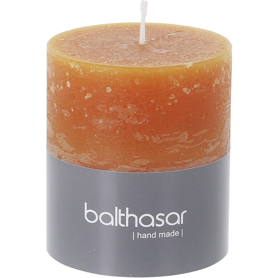 Balthasar Kerze Rustico kürbisorange H8 cm D7 cm, Brenndauer 35h - Material: Wachs - Kerze