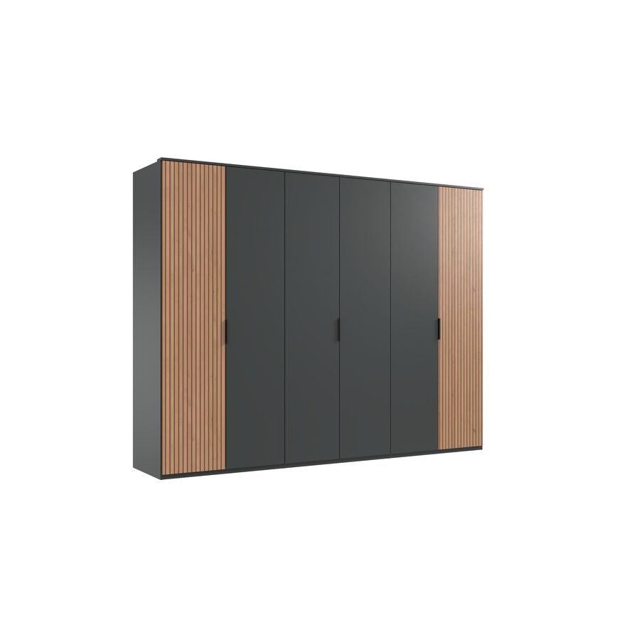 Kleiderschrank Tula Braun/Grau Holzwerkstoff 270 cm 58 cm 210 cm - Farbe: Eiche/graphit - Kleiderschrank