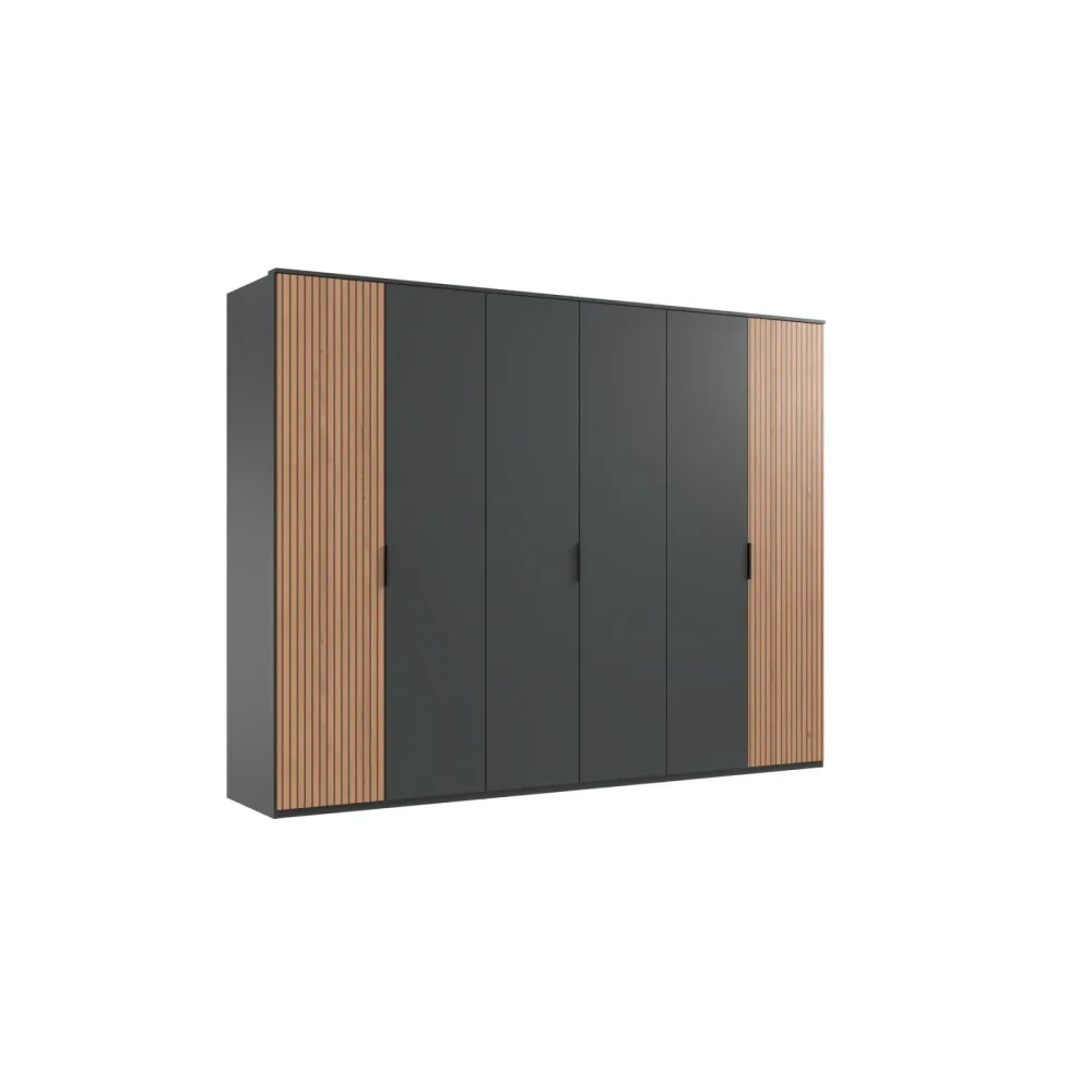 Kleiderschrank Tula Braun/Grau Holzwerkstoff 270 cm 58 cm 210 cm - Farbe: Eiche/graphit - Kleiderschrank