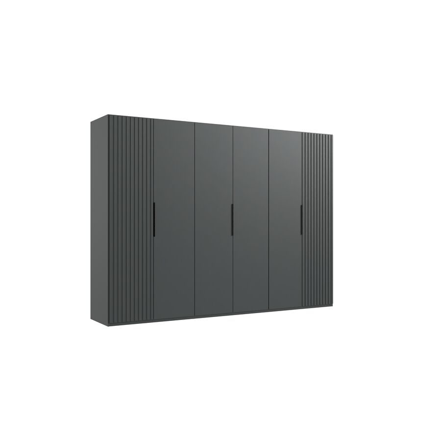 Kleiderschrank Asin Grau Holzwerkstoff 300 cm 58 cm 216 cm - Farbe: graphite - Kleiderschrank
