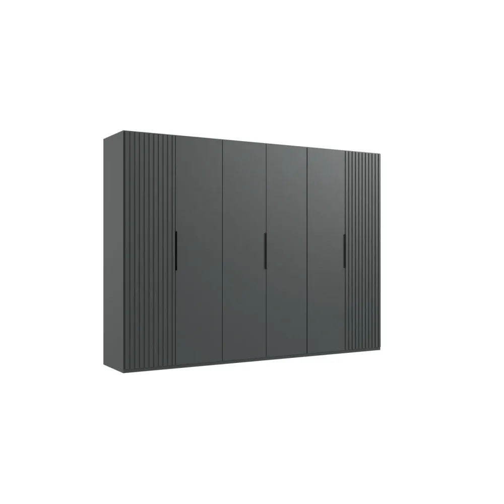 Kleiderschrank Asin Grau Holzwerkstoff 300 cm 58 cm 216 cm - Farbe: graphite - Kleiderschrank