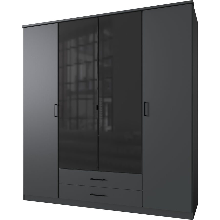 Kleiderschrank Hesa Grau Holzwerkstoff 180 cm 58 cm 199 cm - Farbe: graphite - Kleiderschrank