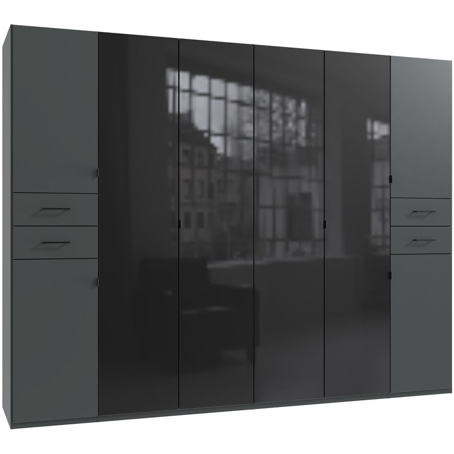 Kleiderschrank Dragon Grau Holzwerkstoff 270 cm 58 cm 208 cm - Farbe: graphite - Kleiderschrank