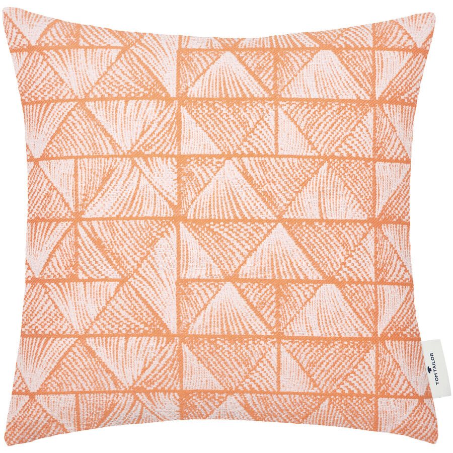 Tom Tailor Zierkissenbezug Squared Triangle Orange Baumwolle 40 cm 40 cm - Farbe: coral - Zierkissenbezug