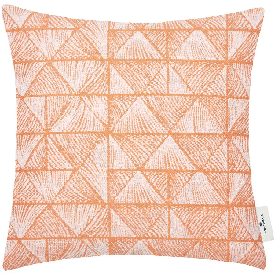 Tom Tailor Zierkissenbezug Squared Triangle Orange Baumwolle 40 cm 40 cm - Farbe: coral - Zierkissenbezug