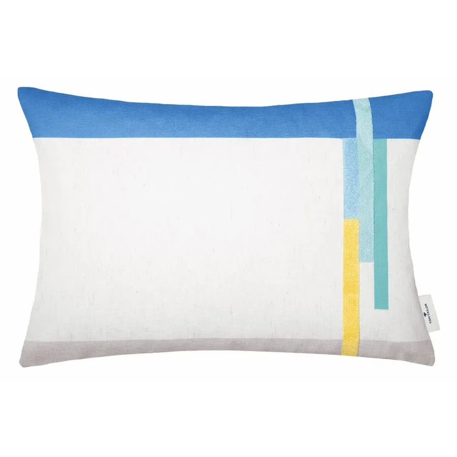 Tom Tailor Zierkissenbezug Bricks Blau Polyester 40 cm 60 cm - Zierkissenbezug