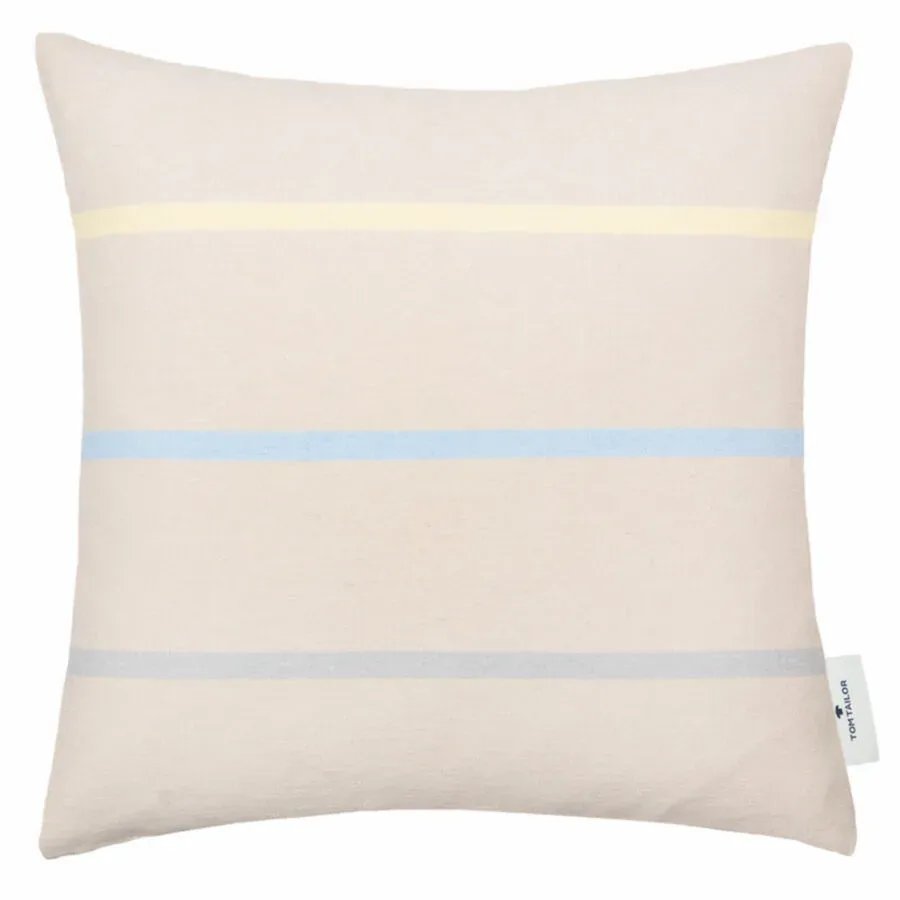 Tom Tailor Zierkissenbezug Tape Beige Baumwolle/Polyester 40 cm 40 cm - Farbe: sand - Material: Polyester/Baumwolle - Zierkissenbezug