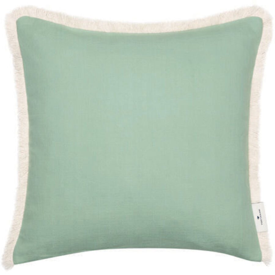 Tom Tailor - Fringed Cotton Kissenbezug, 40 x 40 cm, Jade