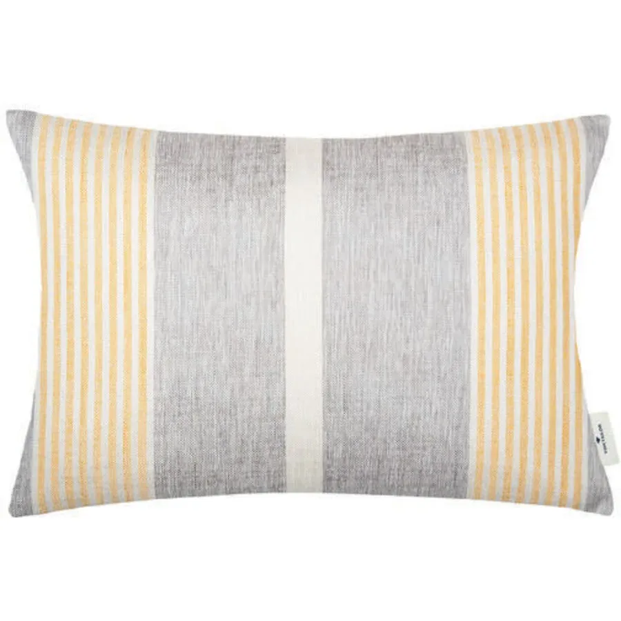 Tom Tailor Zierkissenbezug Fresh Stripe Gelb Polyester 40 cm 60 cm - Farbe: Yellow - Zierkissenbezug