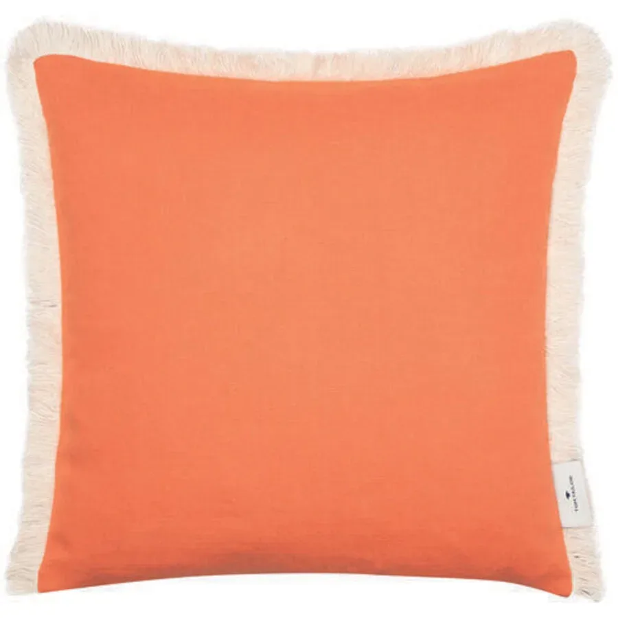 Tom Tailor - Fringed Cotton Kissenbezug, 40 x 40 cm, Tomate