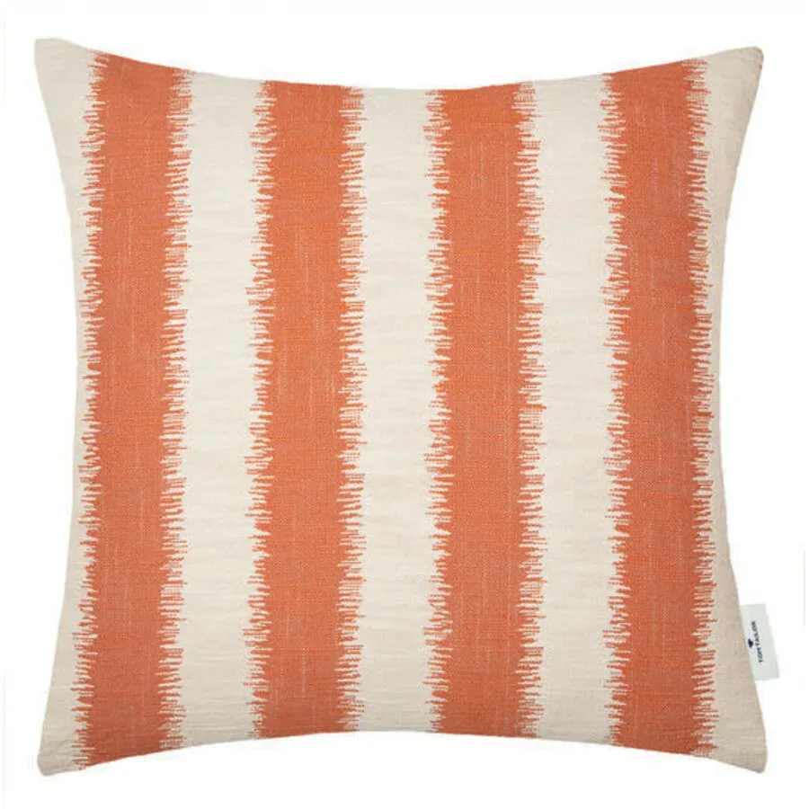 Tom Tailor Zierkissenbezug Fading Stripe Rot Baumwolle 50 cm 50 cm - Farbe: rost - Zierkissenbezug