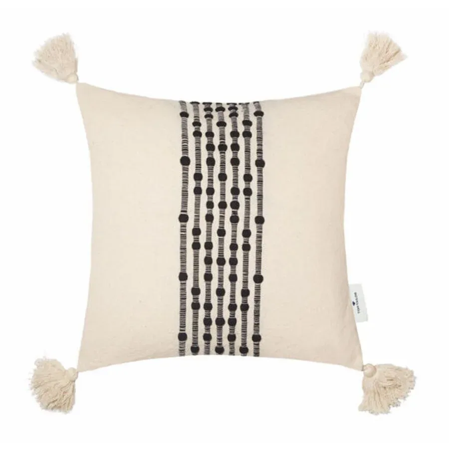 Tom Tailor Zierkissenbezug Knot Lines Beige Baumwolle 40 cm 40 cm - Farbe: natur - Zierkissenbezug