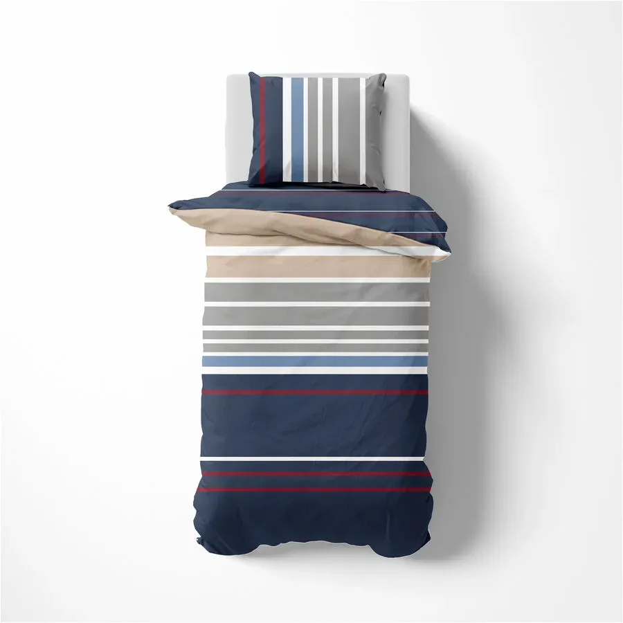 Nautica - Bradford Bettwäsche Set, Bradford Gestreiftes Bettwäsche-Set, 160 x 210 cm + 65 x 100 cm, Multicolor
