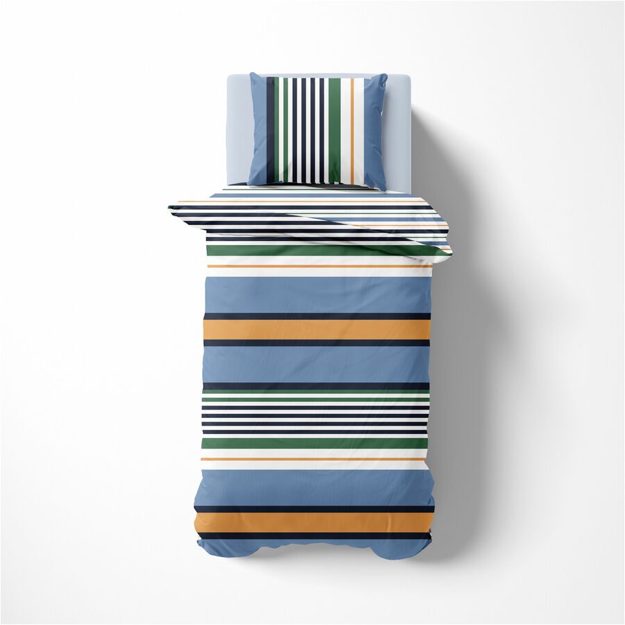 Nautica Bettwäschegarnitur Dover Mehrfarbig Baumwolle 160 cm 210 cm - Farbe: bunt - Bettwäschegarnitur